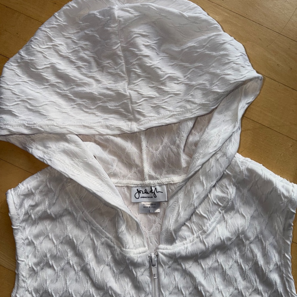 Jordan Taylor waffled hoodie coverups, L, CB2518 - Picture 3 of 7